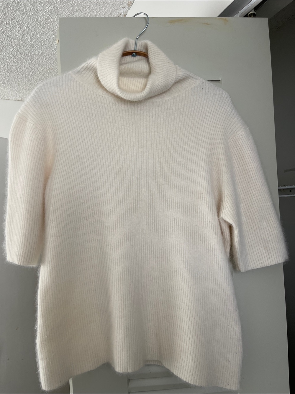 Worthington Cream Short-Sleeve Turtleneck Sweater